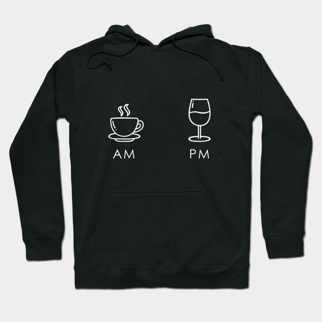 AM PM Wine Hoodie by Printadorable